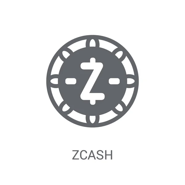 Ícone Zcash Trendy Zcash Conceito Logotipo Fundo Branco Economia Criptomoeda — Vetor de Stock