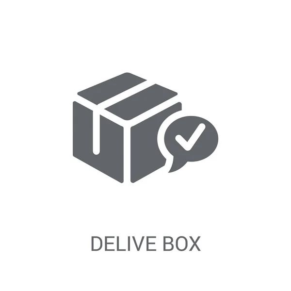 Значок Проверка Коробки Концепция Логотипа Trendy Delivered Box Verification Белом — стоковый вектор