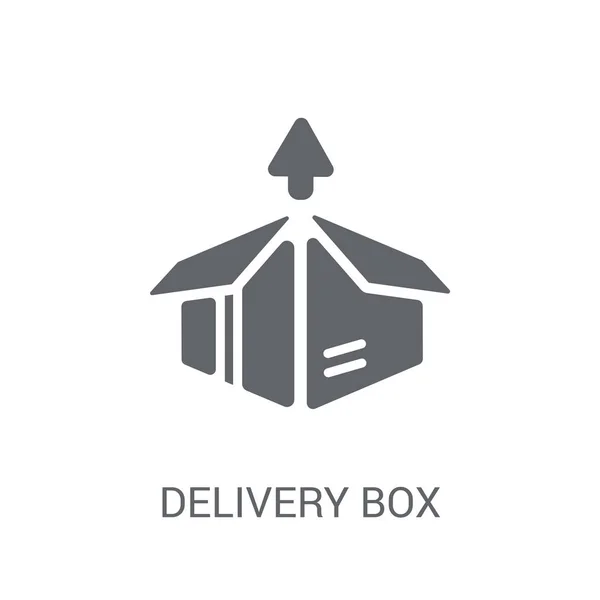 Піктограма Коробки Доставки Концепція Логотипу Коробки Моди Delivery Білому Тлі — стоковий вектор