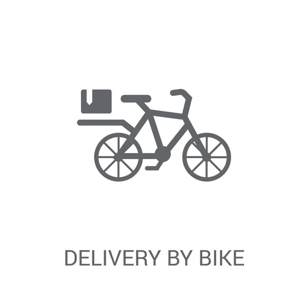 Доставка Велосипеді Значок Модна Доставка Концепцією Логотипу Велосипеда Білому Тлі — стоковий вектор