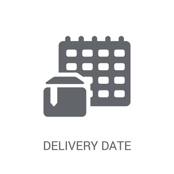 Ikon Tanggal Pengiriman Trendy Delivery Date Konsep Logo Pada Latar - Stok Vektor