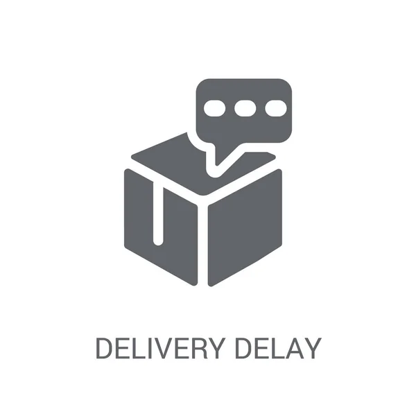 Значок Задержка Доставки Концепция Логотипа Trendy Delivery Delay Белом Фоне — стоковый вектор