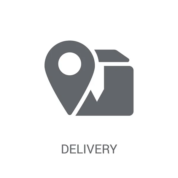 Leveringssted Ikon Trendy Delivery Destination Logo Koncept Hvid Baggrund Fra – Stock-vektor