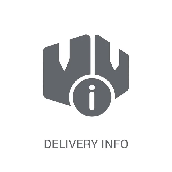 Значок Информация Доставке Концепция Логотипа Trendy Delivery Info Белом Фоне — стоковый вектор