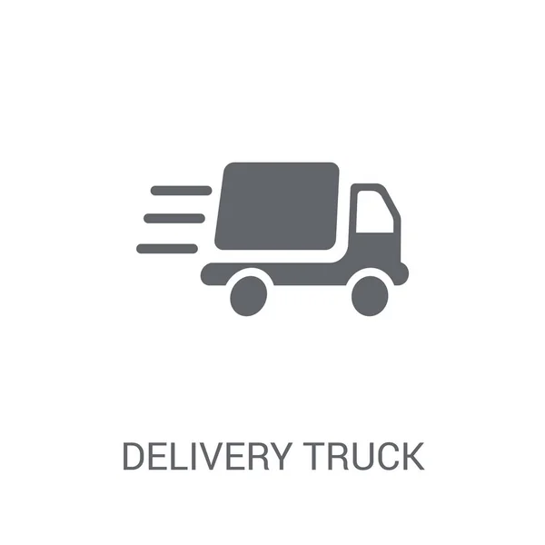 Ikon Pengiriman Truk Konsep Logo Truk Trendy Delivery Pada Latar - Stok Vektor