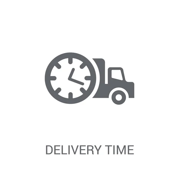 Icono Tiempo Entrega Concepto Logotipo Trendy Delivery Time Sobre Fondo — Archivo Imágenes Vectoriales