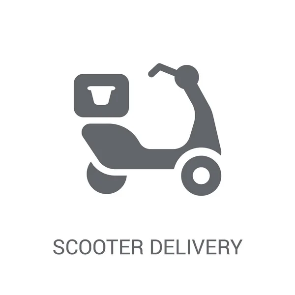 Scooter Levering Ikon Trendy Scooter Levering Logo Koncept Hvid Baggrund – Stock-vektor