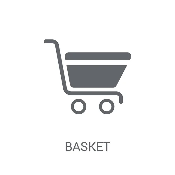 Icono Cesta Concepto Logotipo Trendy Basket Sobre Fondo Blanco Comercio — Archivo Imágenes Vectoriales