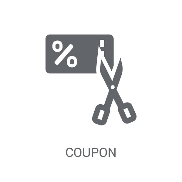 Значок Купона Концепция Логотипа Trendy Coupon Белом Фоне Электронной Коммерции — стоковый вектор