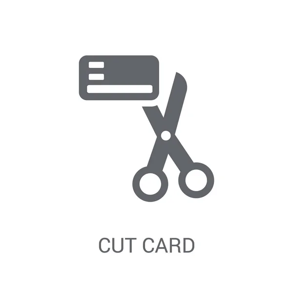 Cut Card Symbol Trendig Geschnittenes Kartenlogo Konzept Auf Weißem Hintergrund — Stockvektor