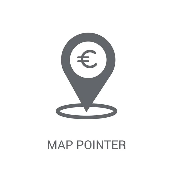 Ícone Ponteiro Mapa Trendy Map Pointer Logo Concept White Background — Vetor de Stock