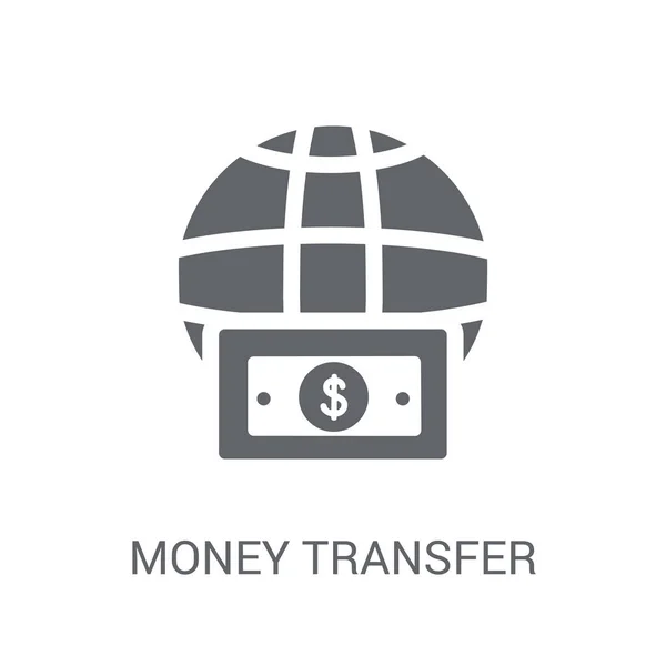 Peníze Převodem Ikona Módní Peníze Převodem Logo Koncepci Bílém Pozadí — Stockový vektor