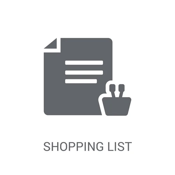 Icône Liste Achats Trendy Shopping List Logo Concept Sur Fond — Image vectorielle