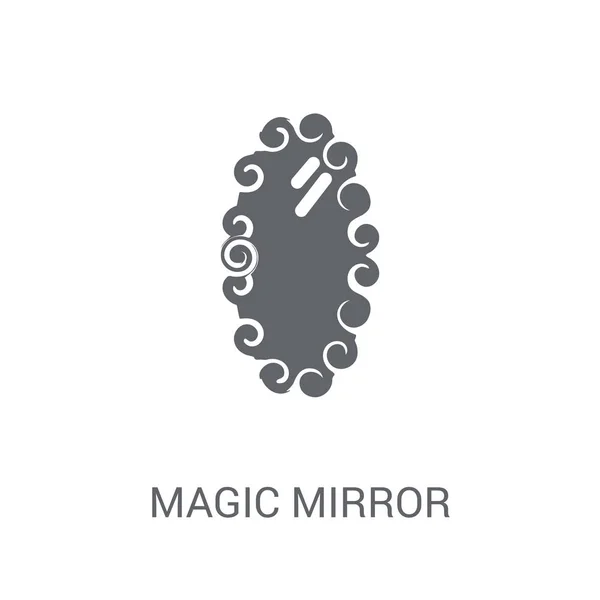 Ikona Kouzelné Zrcadlo Módní Magic Mirror Logo Koncepci Bílém Pozadí — Stockový vektor