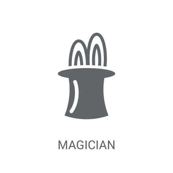 Icono Mago Concepto Del Logo Del Mago Moda Sobre Fondo — Vector de stock