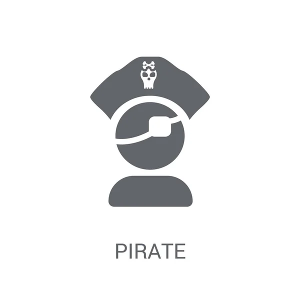 Piraat Pictogram Trendy Piraat Logo Concept Witte Achtergrond Uit Sprookje — Stockvector