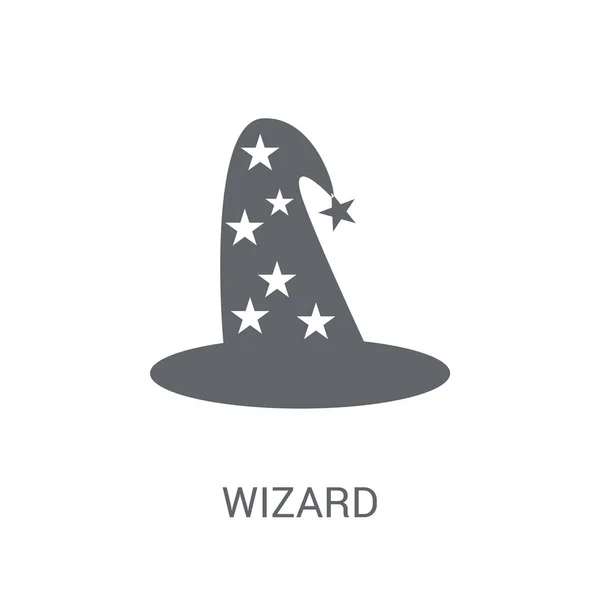 向导图标 时尚巫师标志概念的白色背景从童话收藏 适用于 Web 移动应用和打印媒体 — 图库矢量图片
