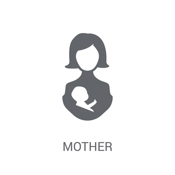 母のアイコン 家族関係のコレクションから白い背景の上の流行の母親のロゴのコンセプト Web アプリ 携帯アプリ 印刷媒体での使用に適しています — ストックベクタ