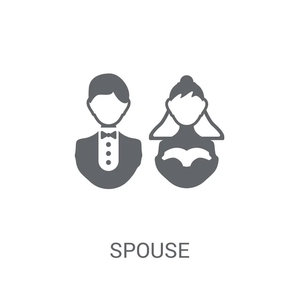 Ehepartner Symbol Trendiges Ehepartner Logo Konzept Auf Weißem Hintergrund Aus — Stockvektor