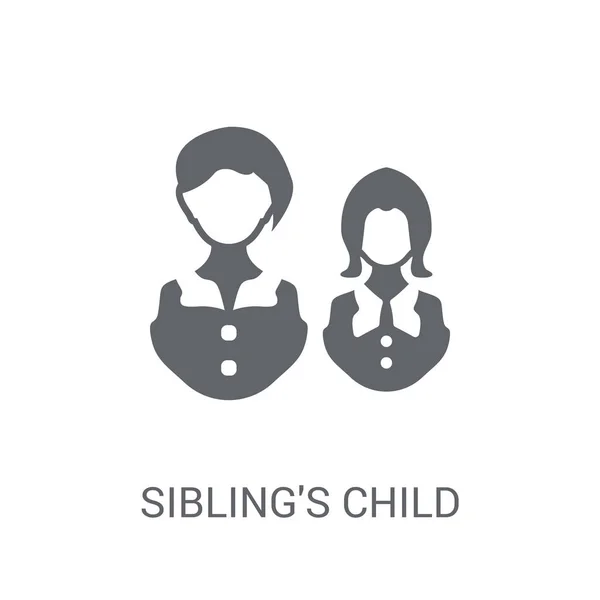 Geschwisterkind Ikone Trendiges Geschwisterkind Logo Konzept Auf Weißem Hintergrund Aus — Stockvektor