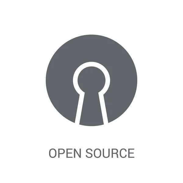 Иконка Open Source Trendy Open Source Logo Concept White Fone — стоковый вектор