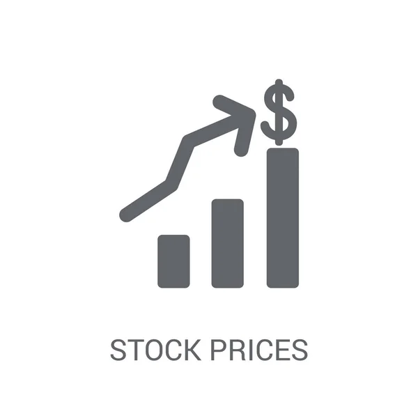 Icono Precios Acciones Moderno Concepto Logotipo Precios Bursátiles Sobre Fondo — Archivo Imágenes Vectoriales