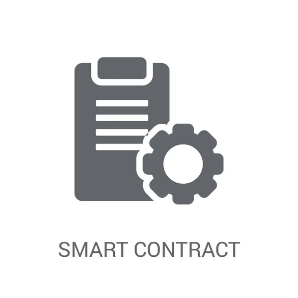 Smart Contract Pictogram Trendy Smart Contract Logo Concept Witte Achtergrond — Stockvector