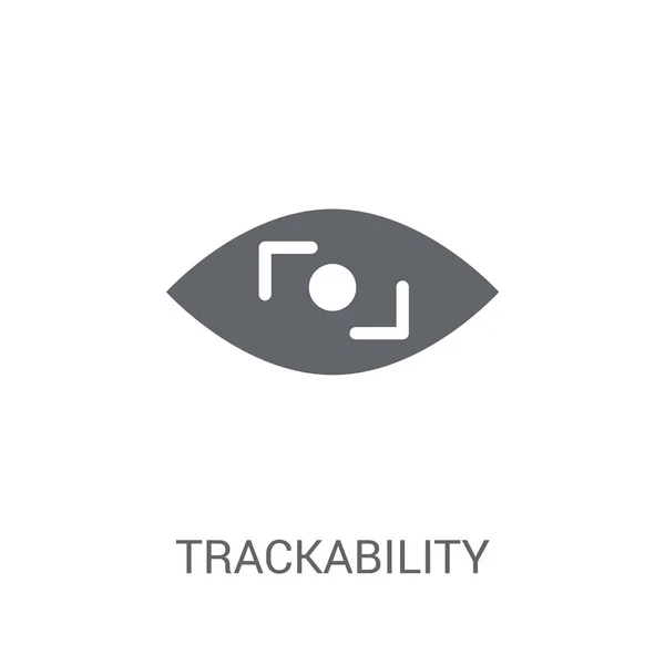 Icono Rastreabilidad Concepto Logo Trackability Moda Sobre Fondo Blanco Colección — Archivo Imágenes Vectoriales