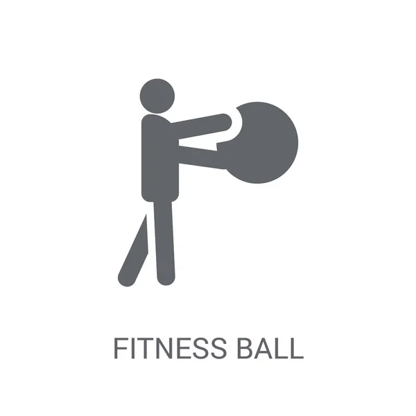 フィットネス ボールのアイコン フィットネスのコレクションから白い背景のトレンディなフィットネス ボール ロゴのコンセプト Web アプリ 携帯アプリ 印刷媒体での使用に適しています — ストックベクタ