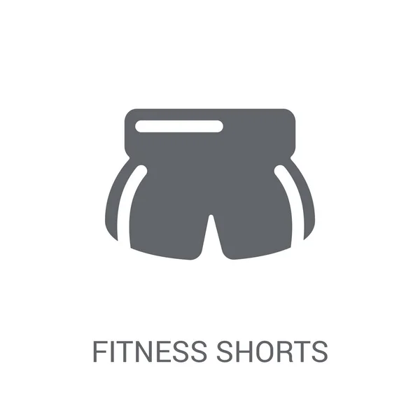 Fitness Ícone Shorts Trendy Fitness Shorts Conceito Logotipo Fundo Branco — Vetor de Stock