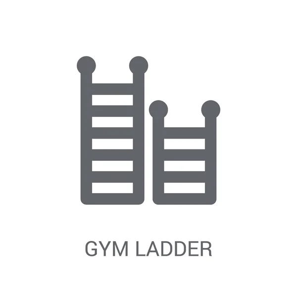 Ginásio Ícone Escada Trendy Gym Ladder Logo Concept White Background — Vetor de Stock