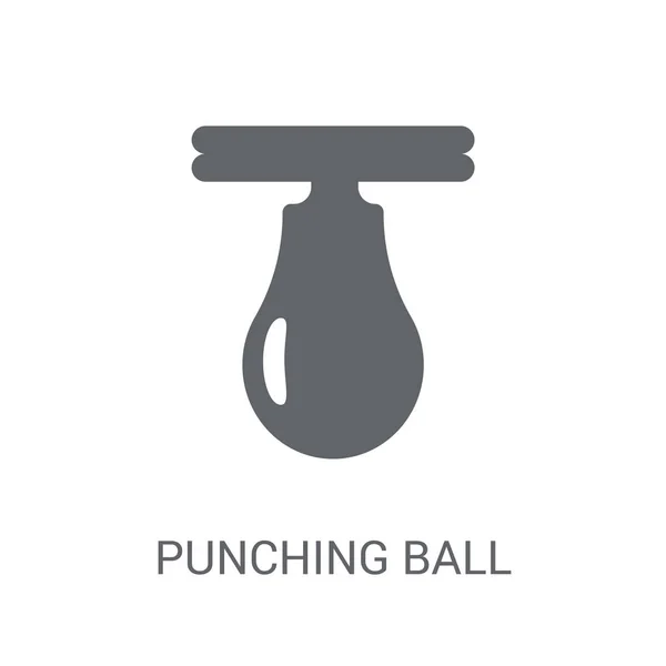 Punching Ball Εικονίδιο Μοντέρνα Punching Έννοια Λογότυπο Μπάλα Λευκό Φόντο — Διανυσματικό Αρχείο