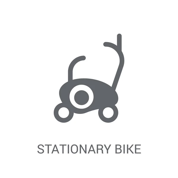 Stationäres Fahrrad Symbol Trendiges Stationäres Fahrrad Logo Konzept Auf Weißem — Stockvektor