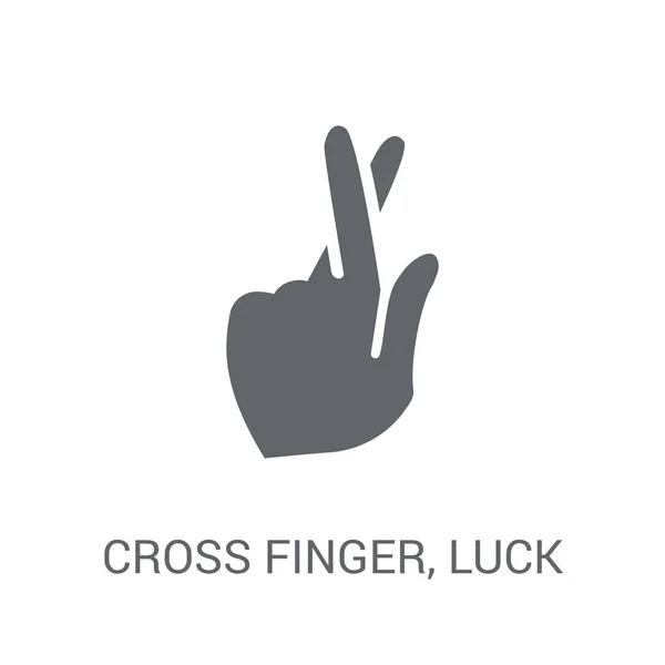 Σταυρός Δάχτυλο Τύχη Εικονίδιο Μοντέρνα Σταυρό Δάχτυλο Τύχη Έννοια Λογότυπο — Διανυσματικό Αρχείο