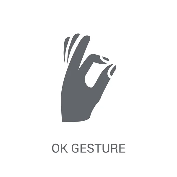 Εντάξει Εικονίδιο Χειρονομία Μοντέρνα Εντάξει Χειρονομία Ιδέα Λογότυπο Λευκό Φόντο — Διανυσματικό Αρχείο