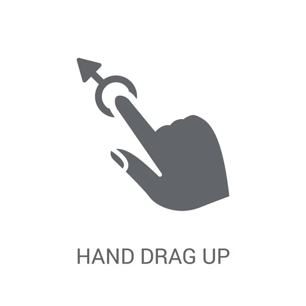 Mano Arrastrar Hasta Icono Moderno Concepto Logotipo Drag Mano Sobre — Archivo Imágenes Vectoriales