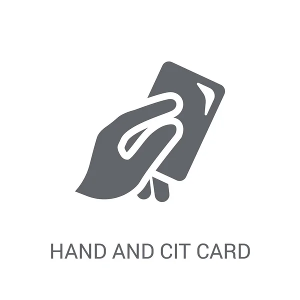 Значок Руки Кредитной Карты Модная Концепция Логотипа Руки Кредитной Карты — стоковый вектор