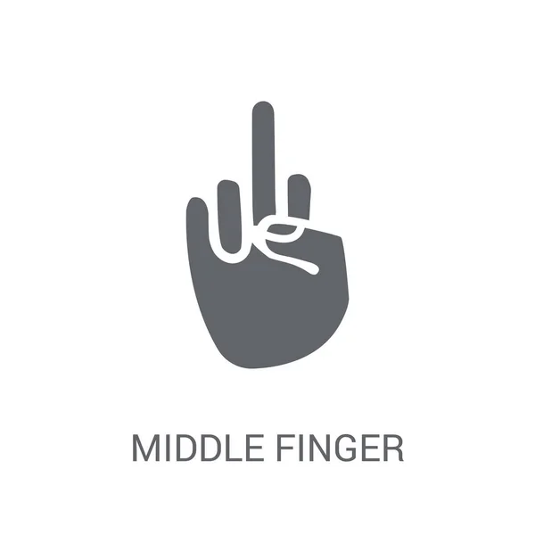 Middle Finger Icon Trendy Middle Finger Logo Concept White Background — Stock Vector