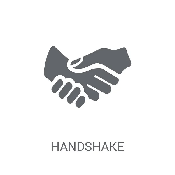 Ícone Aperto Mão Conceito Logotipo Handshake Moda Fundo Branco Coleção — Vetor de Stock