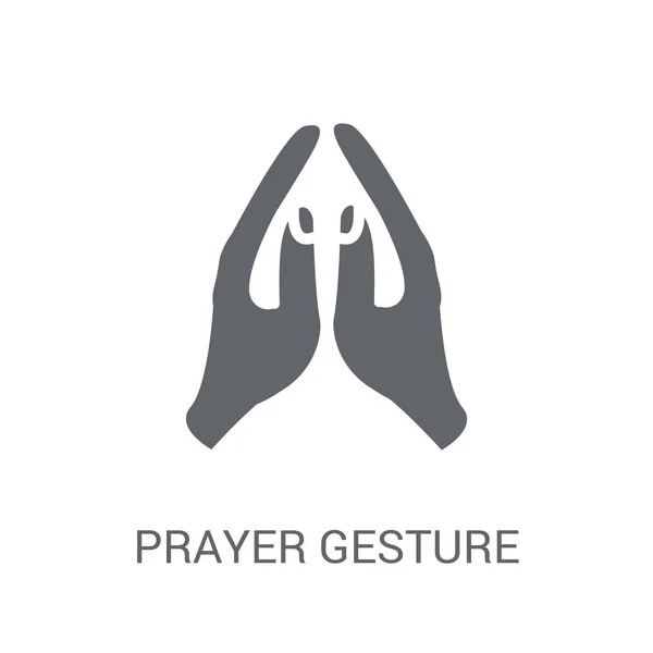 手势图标 时尚祈祷手势标志概念的白色背景从手收集 适用于 Web 移动应用和打印媒体 — 图库矢量图片