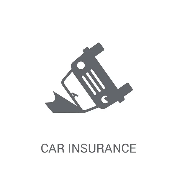 Знак Автостраховки Концепция Логотипа Trendy Car Insurance Белом Фоне Коллекции — стоковый вектор