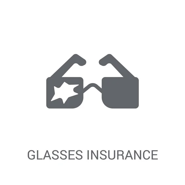 Icono Seguro Gafas Concepto Logotipo Seguro Gafas Moda Fondo Blanco — Vector de stock