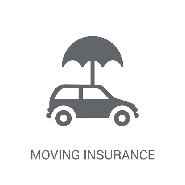 Icono Seguro Móvil Concepto Logotipo Trendy Moving Insurance Sobre Fondo — Vector de stock