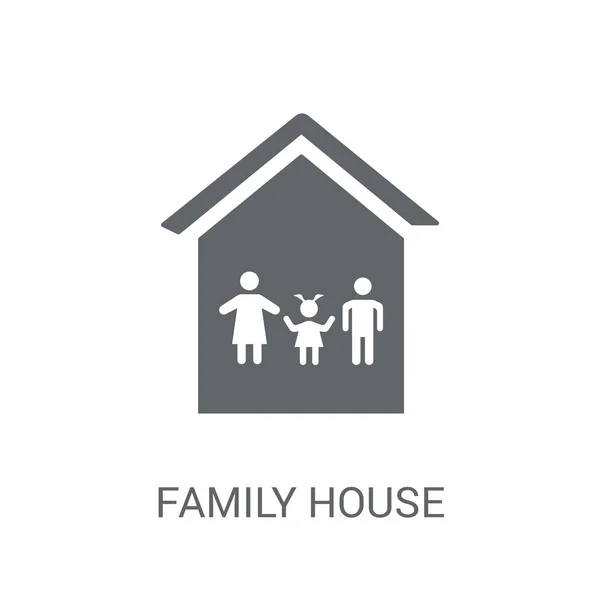 Familjens Hus Ikonen Trendiga Family House Logotyp Koncept Vit Bakgrund — Stock vektor