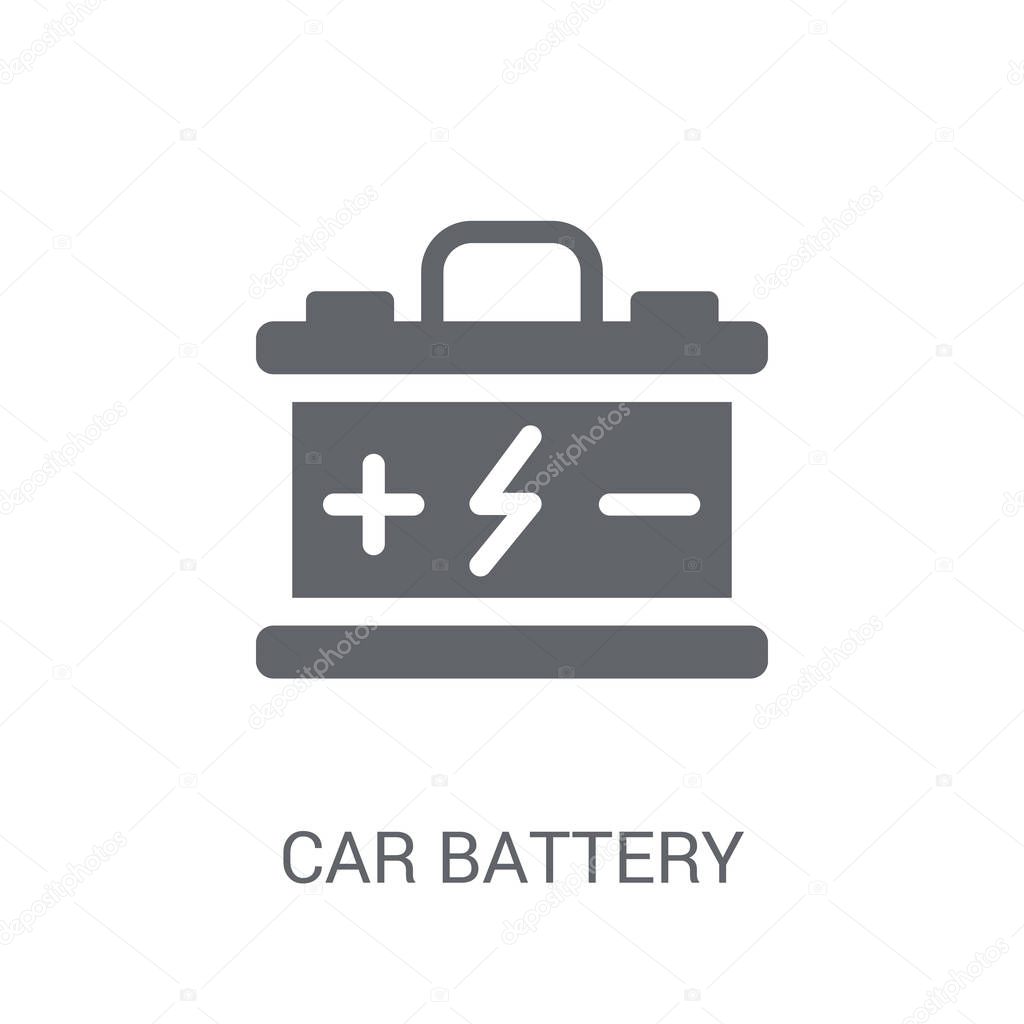 car battery icon. Trendy car battery logo concept on white background from car parts collection. Suitable for use on web apps, mobile apps and print media.