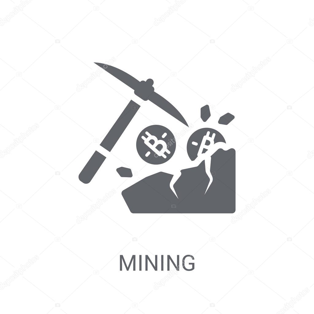 Mining icon. Trendy Mining logo concept on white background from Cryptocurrency economy and finance collection. Suitable for use on web apps, mobile apps and print media.