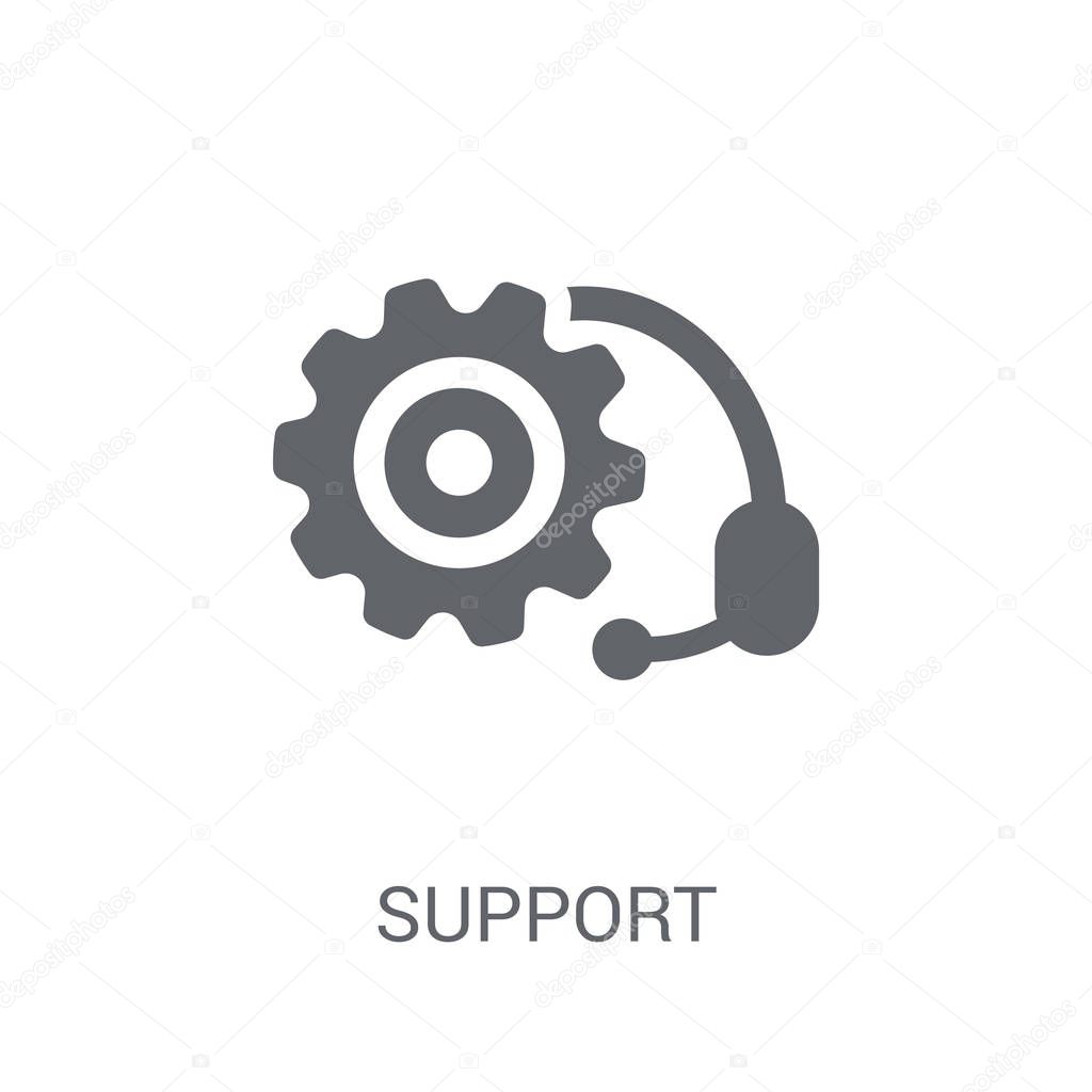 Support icon. Trendy Support logo concept on white background from Delivery and logistics collection. Suitable for use on web apps, mobile apps and print media.