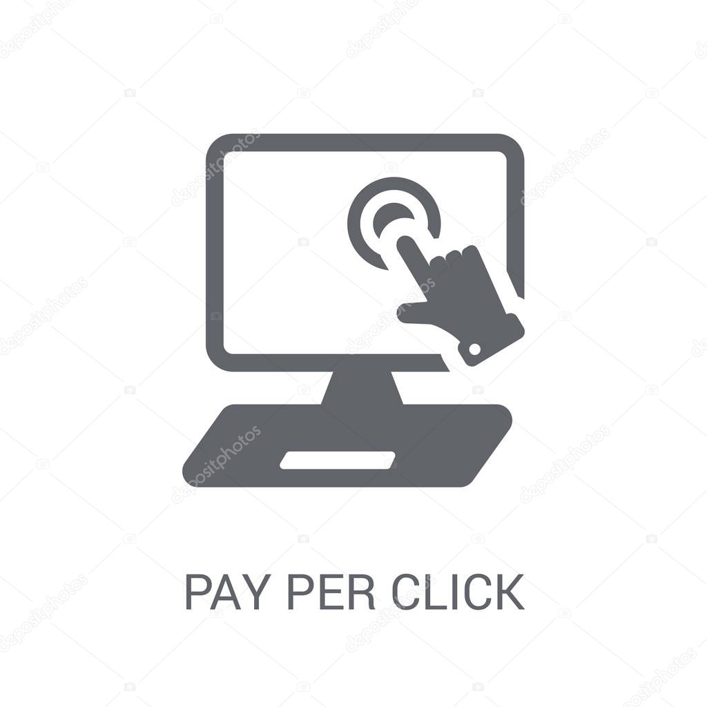 Pay per click icon. Trendy Pay per click logo concept on white background from e-commerce and payment collection. Suitable for use on web apps, mobile apps and print media.