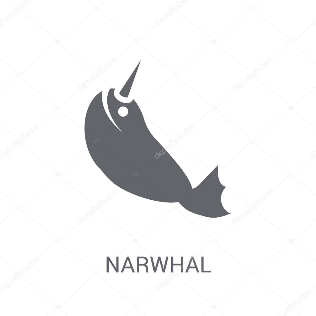 Narwhal icon. Trendy Narwhal logo concept on white background from Fairy Tale collection. Suitable for use on web apps, mobile apps and print media.
