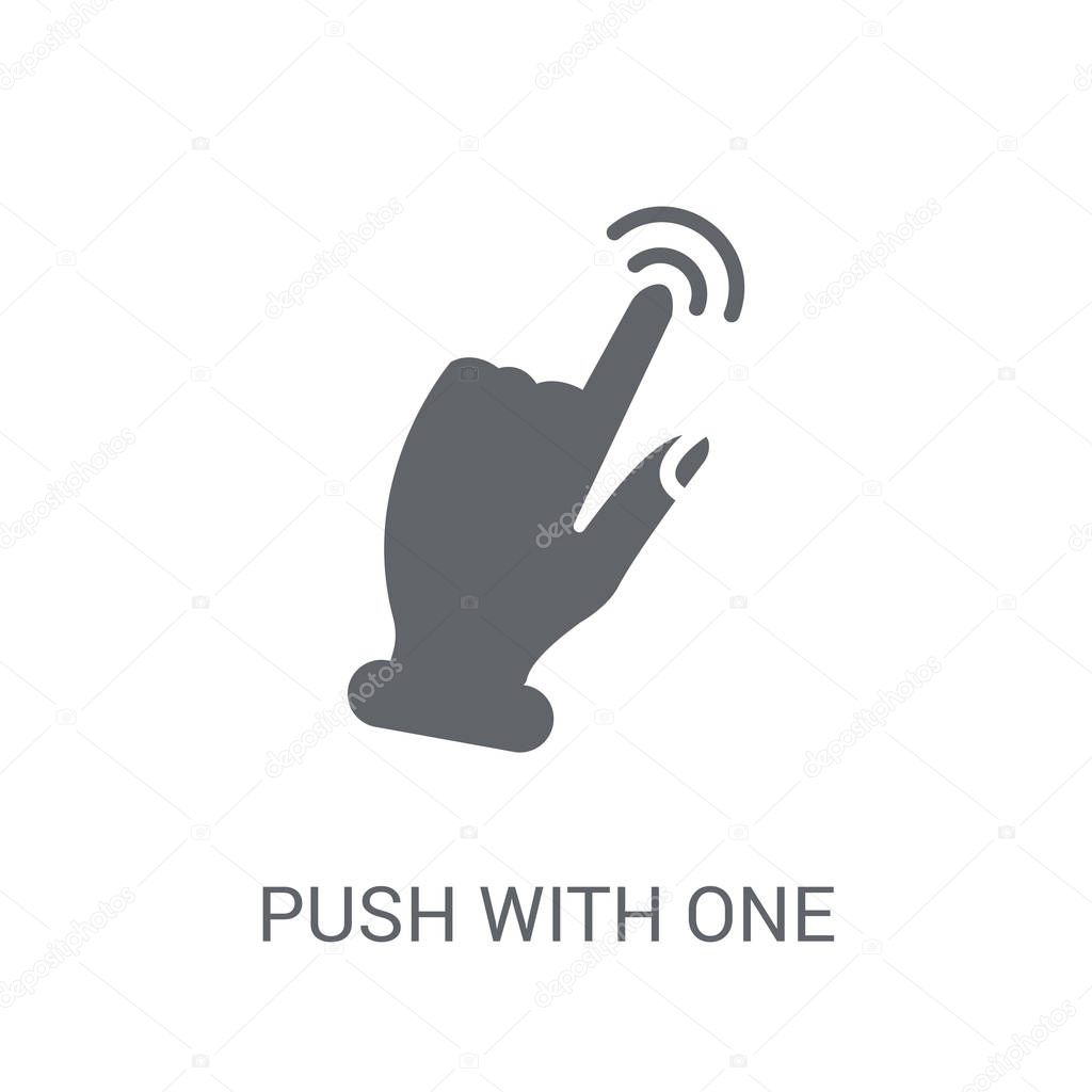 Push with one finger to slide icon. Trendy Push with one finger to slide logo concept on white background from Hands collection. Suitable for use on web apps, mobile apps and print media.